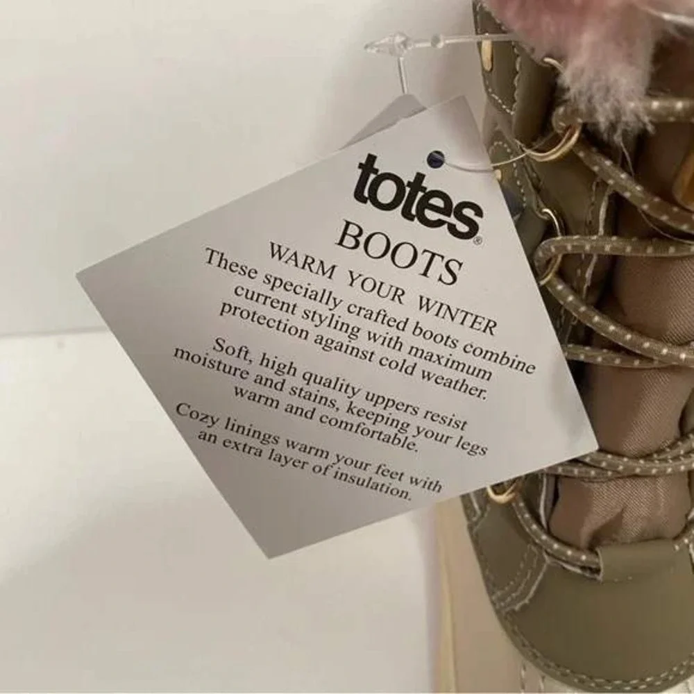 Totes‎ Kids Girls Pink Fur Lined Snow Boots Waterproof Winter Warm Sz 12/ #S2601